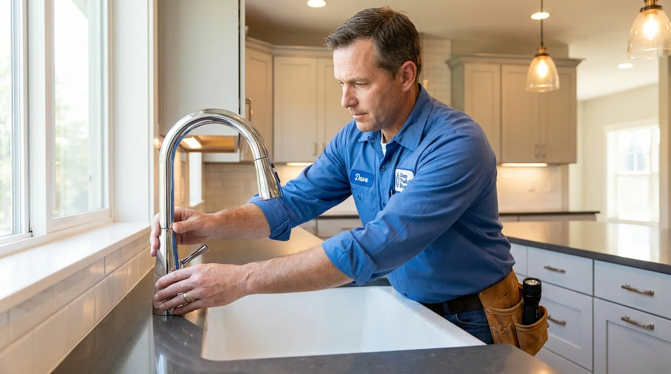 Kitchen faucet installation by Johns Plumbing LLC in Hopkinton
